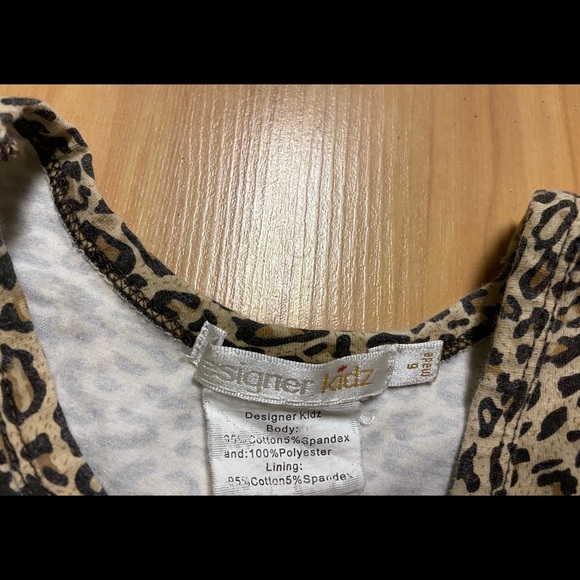 Girls Designer Kidz Leopard Print Tanktop 6 - Picture 2 of 4